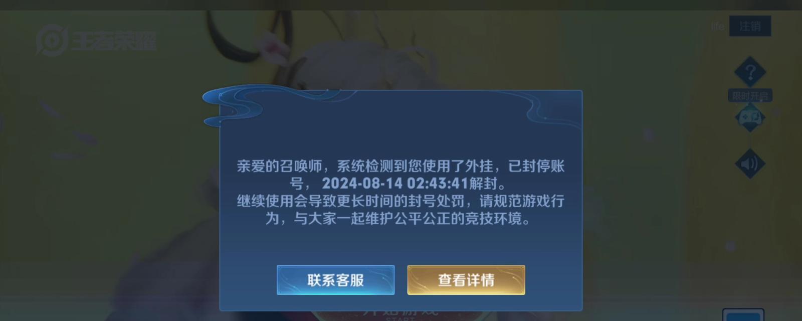 王者荣耀代打行为会导致哪些封号后果？